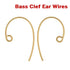 14K Gold Filled Bass Clef Ear Wires, (GF-294)